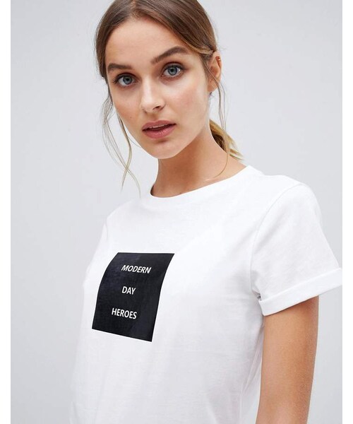 HUGO（ヒューゴ）の「HUGO modern day heroes t-shirt（Tシャツ/カットソー・レディース・White・L/XS/S/XL）」の3枚目の写真