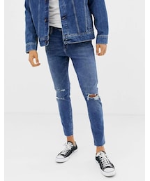 Bershka | Bershka Join Life slim fit jeans in mid blue(デニムパンツ)