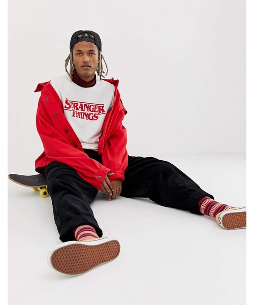 PULL&BEAR（プルアンドベア）の「Pull&Bear X Stranger Things logo t-shirt in white（Tシャツ/カットソー・メンズ・White・XL/M/S/L）」の4枚目の写真