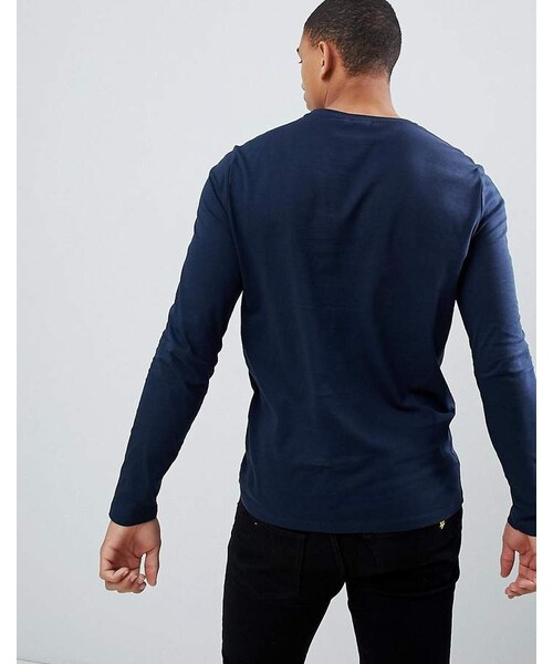 asos（エイソス）の「ASOS DESIGN long sleeve t-shirt with crew neck in navy（Tシャツ/カットソー・メンズ・Blue・M/XS/L/S/XL/XXS）」の2枚目の写真