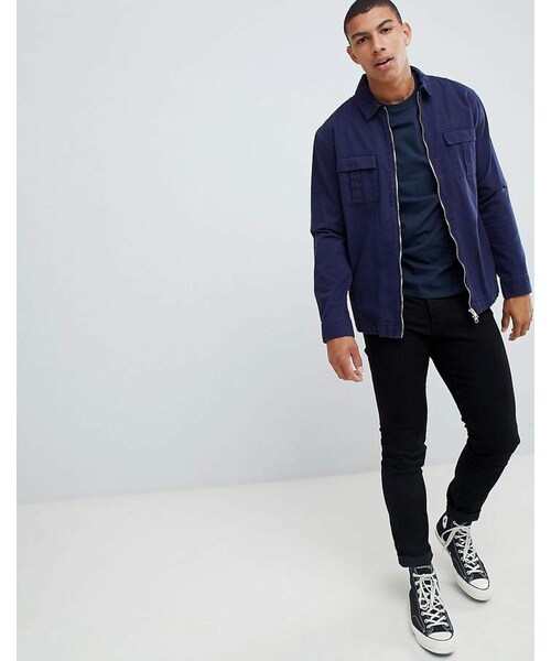 asos（エイソス）の「ASOS DESIGN long sleeve t-shirt with crew neck in navy（Tシャツ/カットソー・メンズ・Blue・M/XS/L/S/XL/XXS）」の3枚目の写真