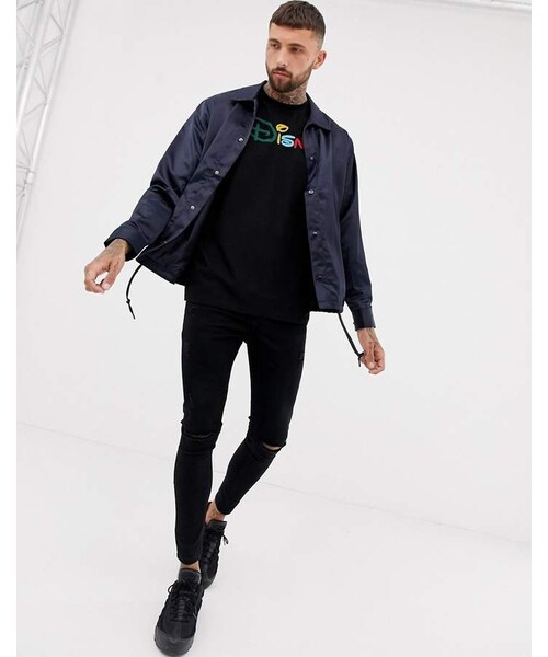 asos（エイソス）の「ASOS DESIGN Disney oversized t-shirt with rainbow text（Tシャツ/カットソー・メンズ・Black・M/XL）」の3枚目の写真