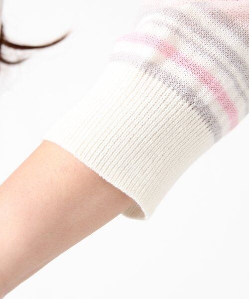 Heather(ヘザー)の「マルチボーダーニット7分袖(トップス・レディース・ピンク/ブルー・F)」の7枚目の写真