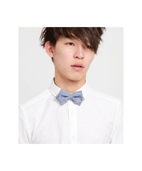KATHARINE HAMNETT LONDON （キャサリンハムネットロンドン）の「LINEN BOW TIE（その他・メンズ・ネイビー/ブルー/ベージュ・FREE）」の5枚目の写真