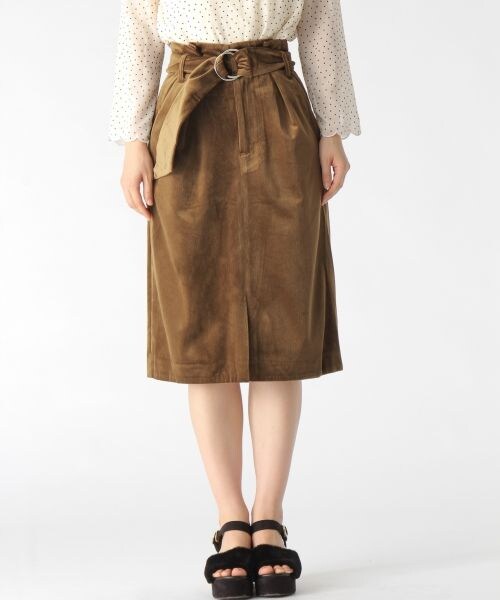 mysty woman（ミスティウーマン）の「ベルト付ベロアタイトスカート（スカート・レディース・ピンク系/ネイビー・F）」の7枚目の写真