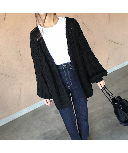 copine（コピン）の「ローゲージざっくりケーブルニットカーディガン（2color）（ニット/セーター・レディース・その他）」の5枚目の写真