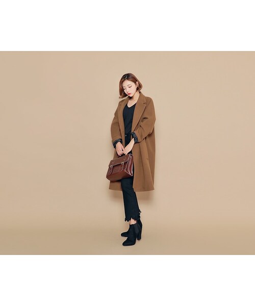 HOTPING（ホッピン）の「ダブルブレストロングコート（その他アウター・レディース・Blue/Grey/Black/Brown・フリーサイズ/XL-2XL）」の4枚目の写真