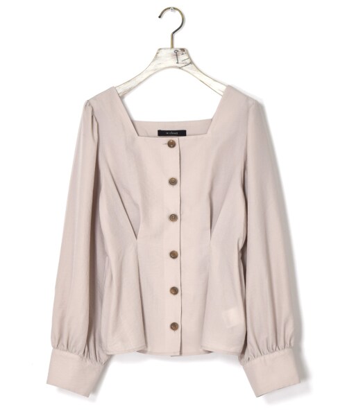 w closet（ダブルクローゼット）の「スパンブロードウエストタックブラウス（トップス・レディース・オフホワイト/ベージュ/ラベンダー/Sグレー・FREE）」の2枚目の写真