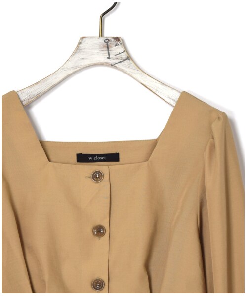 w closet（ダブルクローゼット）の「スパンブロードウエストタックブラウス（トップス・レディース・オフホワイト/ベージュ/ラベンダー/Sグレー・FREE）」の10枚目の写真