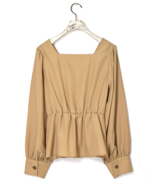 w closet（ダブルクローゼット）の「スパンブロードウエストタックブラウス（トップス・レディース・オフホワイト/ベージュ/ラベンダー/Sグレー・FREE）」の9枚目の写真