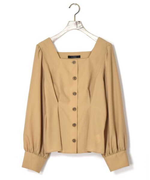 w closet（ダブルクローゼット）の「スパンブロードウエストタックブラウス（トップス・レディース・オフホワイト/ベージュ/ラベンダー/Sグレー・FREE）」の3枚目の写真