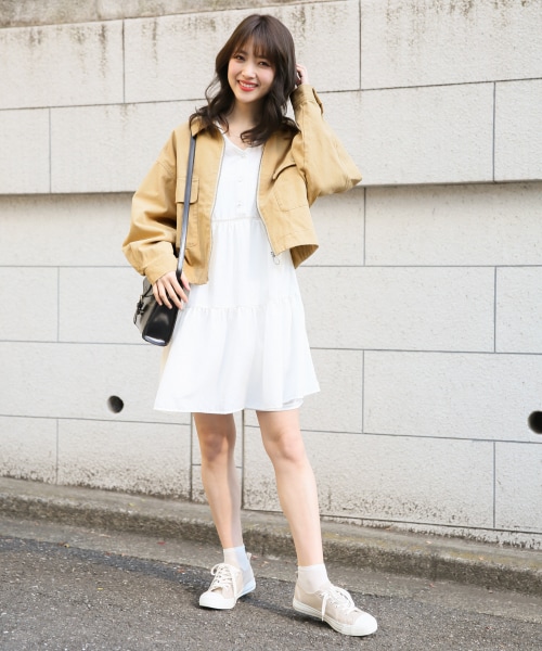 Heather フリンジジャケット アイボリー FREE Heather（ヘザー）の「リングZIPツキブルゾン（）」 - WEAR
