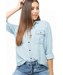 FOREVER 21 | Forever 21 High-Low Chambray Shirt(シャツ/ブラウス)