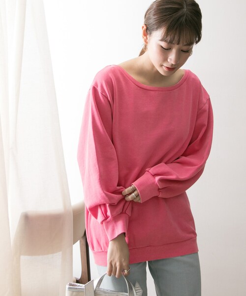 SOMETHING（サムシング）の「SOMETHING 別注SWEAT（トップス・レディース・DPINK/WHITE/BLUE・FREE）」の4枚目の写真