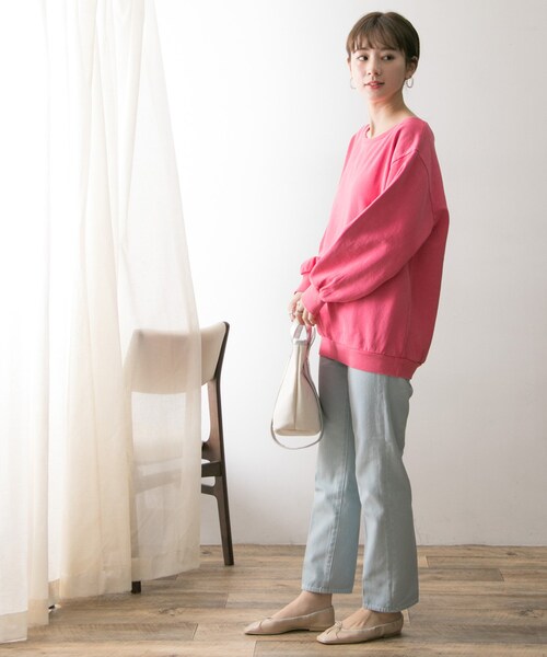 SOMETHING（サムシング）の「SOMETHING 別注SWEAT（トップス・レディース・DPINK/WHITE/BLUE・FREE）」の7枚目の写真