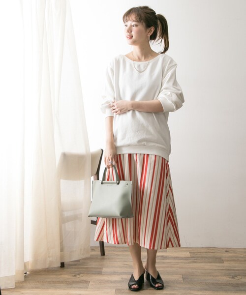 SOMETHING（サムシング）の「SOMETHING 別注SWEAT（トップス・レディース・DPINK/WHITE/BLUE・FREE）」の11枚目の写真