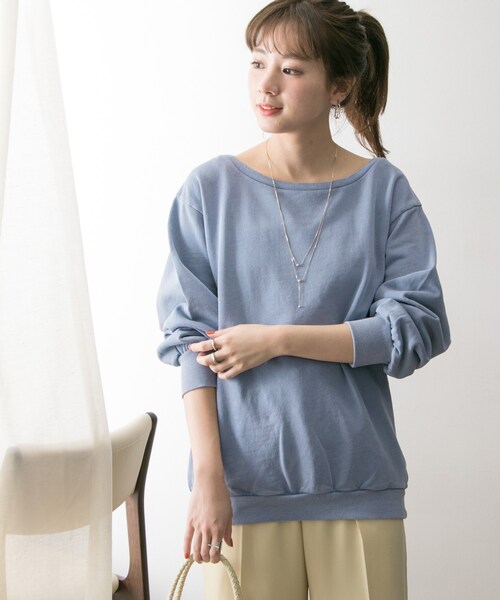 SOMETHING（サムシング）の「SOMETHING 別注SWEAT（トップス・レディース・DPINK/WHITE/BLUE・FREE）」の3枚目の写真