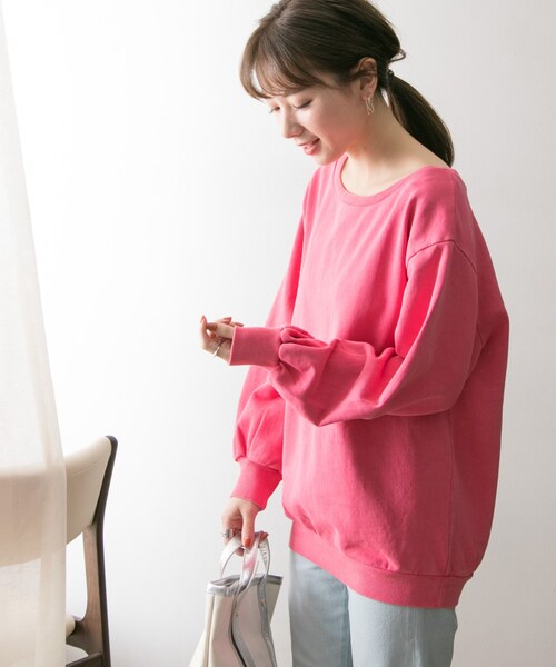 SOMETHING（サムシング）の「SOMETHING 別注SWEAT（トップス・レディース・DPINK/WHITE/BLUE・FREE）」の5枚目の写真