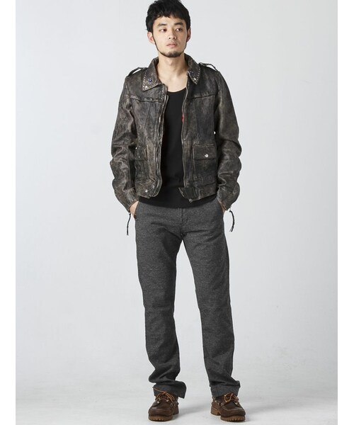 GOLDEN GOOSE（ゴールデングース）の「レザーシングル スタッズ