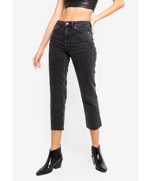 topshop straight leg raw hem