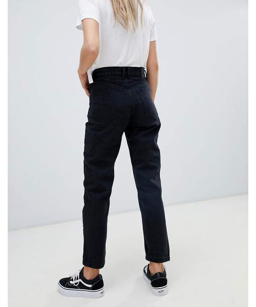 PULL&BEAR（プルアンドベア）の「Pull&Bear classic mom jean in black（デニムパンツ・レディース・Black・Us 4/Us 0）」の3枚目の写真