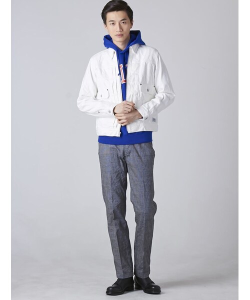 schott（ショット）の「Schott(ショット)セルべージホワイトデニム ジャケット（ジャケット/アウター・メンズ・WHITE・S/M/L）」の2枚目の写真