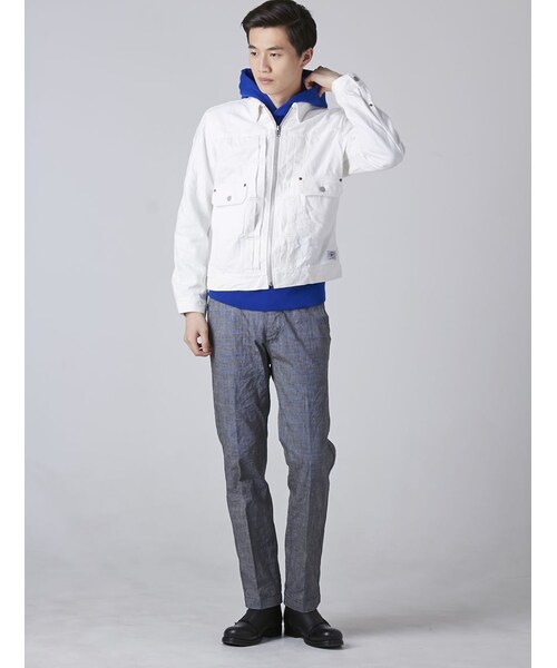 schott（ショット）の「Schott(ショット)セルべージホワイトデニム ジャケット（ジャケット/アウター・メンズ・WHITE・S/M/L）」の4枚目の写真