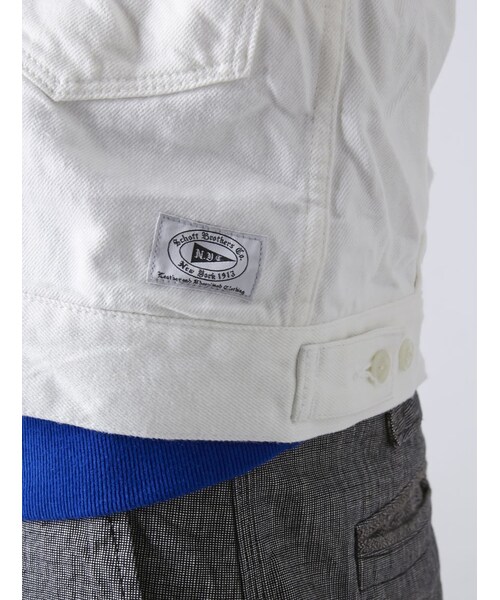 schott（ショット）の「Schott(ショット)セルべージホワイトデニム ジャケット（ジャケット/アウター・メンズ・WHITE・S/M/L）」の9枚目の写真