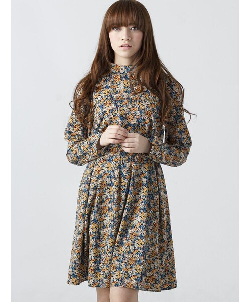 Rinajour リナジュール の Rinajour リナジュール 花柄立ち襟ワンピース 293 ワンピース ドレス Wear