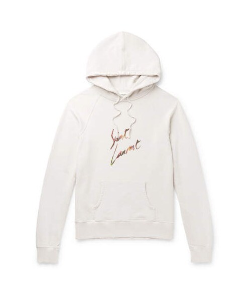 saint laurent logo print hoodie