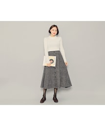 HOTPING | フロントボタンチェックフレアスカート(スカート)