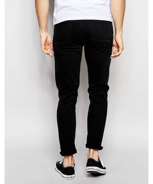 PULL&BEAR（プルアンドベア）の「Pull&Bear Skinny Fit Jeans In Black（デニムパンツ・メンズ・Black・W36 L32）」の2枚目の写真