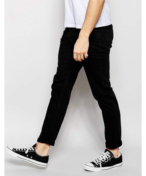 PULL&BEAR（プルアンドベア）の「Pull&Bear Skinny Fit Jeans In Black（デニムパンツ・メンズ・Black・W36 L32）」の4枚目の写真