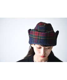 -- | KAIKI ウールチェックロシアン帽 red×green×navy(ニットキャップ/ビーニー)