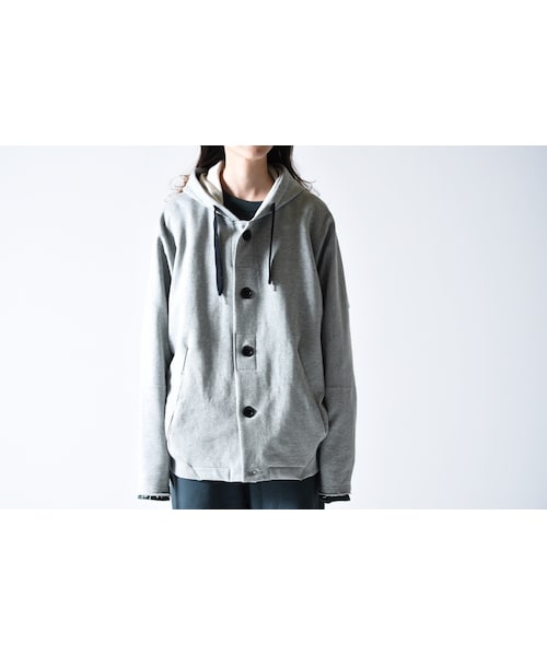 VOAAOV(ヴォアーブ)の「VOAAOV パイル裏毛ニットビッグフーディ(パーカー・レディース・グレー/グリーン/ブラック・1)」の1枚目の写真