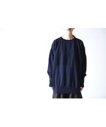 YANTOR | YANTOR cotton knit navy(ニット/セーター)