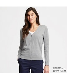 UNIQLO | UVカットスーピマコットンVネックカーディガン（長袖）(カーディガン/ボレロ)