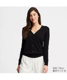 UNIQLO | UVカットスーピマコットンVネックカーディガン（長袖）(カーディガン/ボレロ)