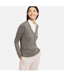 UNIQLO | UVカットスーピマコットンVネックカーディガン（長袖）(カーディガン/ボレロ)