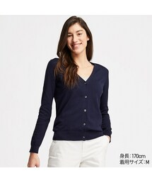UNIQLO | UVカットスーピマコットンVネックカーディガン（長袖）(カーディガン/ボレロ)