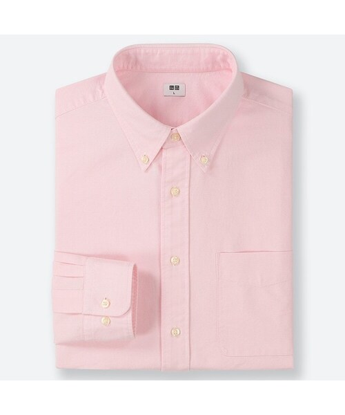 UNIQLO（ユニクロ）の「オックスフォードシャツ（ボタンダウン・長袖）（シャツ/ブラウス・メンズ・OFF WHITE 01/PINK 12/BLUE 68/GRAY 06/BLUE 64・XL/S/M/L/XS/3XL/4XL/XXL）」の5枚目の写真