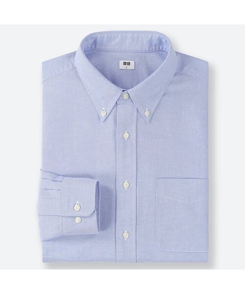 UNIQLO（ユニクロ）の「オックスフォードシャツ（ボタンダウン・長袖）（シャツ/ブラウス・メンズ・OFF WHITE 01/PINK 12/BLUE 68/GRAY 06/BLUE 64・XL/S/M/L/XS/3XL/4XL/XXL）」の4枚目の写真