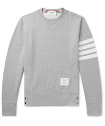 THOM BROWNE | Thom Browne Slim-Fit Striped Loopback Cotton-Jersey Sweatshirt(スウェット)