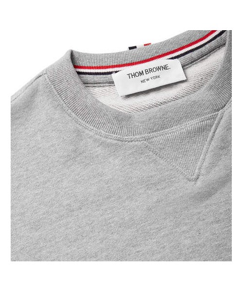 THOM BROWNE（トムブラウン）の「Thom Browne Slim-Fit Striped Loopback Cotton-Jersey Sweatshirt（スウェット・メンズ・Gray・0/1/5/2）」の3枚目の写真