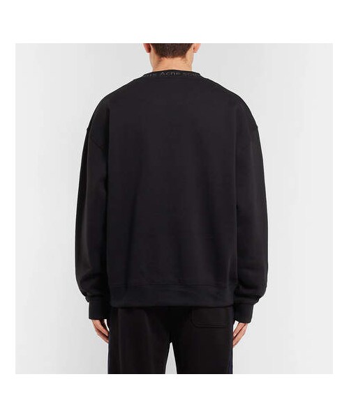 Acne Studios(アクネストゥディオズ)の「Acne Studios Flogho Logo-Print Fleece-Back Cotton-Jersey Sweatshirt(スウェット・メンズ・Black・XL/M/L/XS/S)」の2枚目の写真