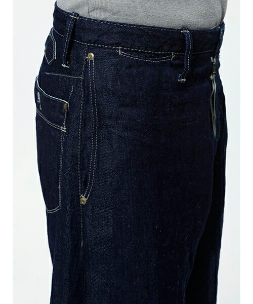 Johnbull Private labo（ジョンブルプライベートラボ）の「リネンデニムワイドジーンズ（11773）（パンツ・メンズ・インディゴブルー・S/M/L）」の5枚目の写真