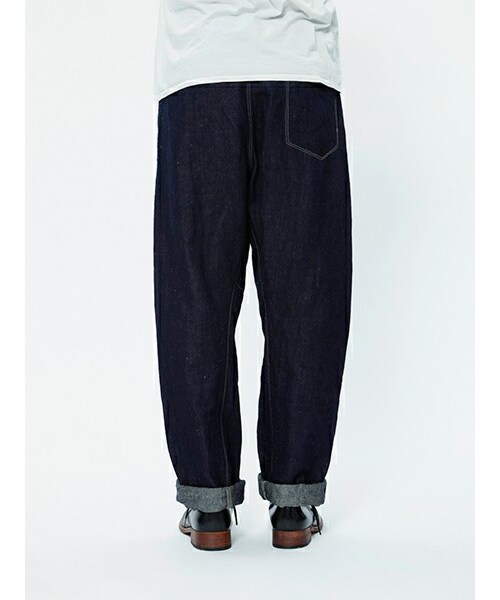 Johnbull Private labo（ジョンブルプライベートラボ）の「リネンデニムワイドジーンズ（11773）（パンツ・メンズ・インディゴブルー・S/M/L）」の3枚目の写真
