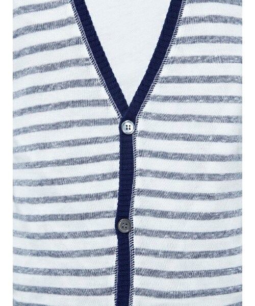 Johnbull Private labo(ジョンブルプライベートラボ)の「ダブルフェイスボーダーカーディガン(15884)(トップス・メンズ・W.ネイビー/ネイビー・M/L)」の5枚目の写真