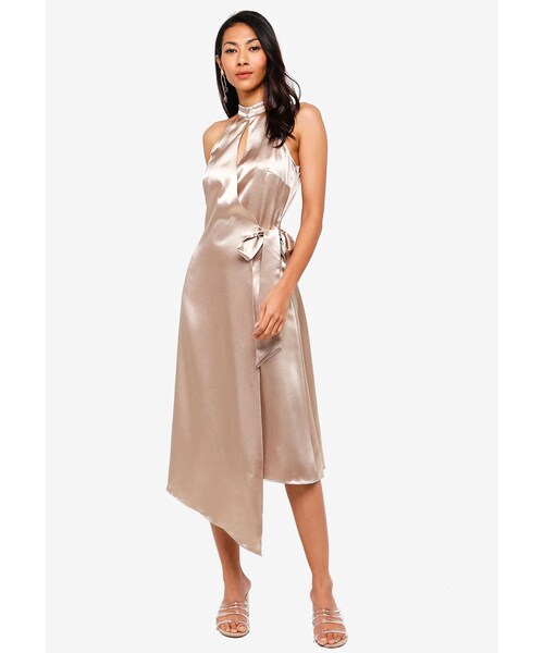 satin halterneck dress