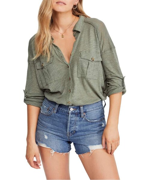 FREE PEOPLE(フリーピープル)の「Free People Penelope Shirt(シャツ/ブラウス・レディース・Blue/Green・X-large/Large/X-small/Small)」の2枚目の写真